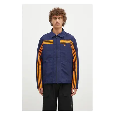 Bunda adidas Originals Club Jacket pánská, tmavomodrá barva, přechodná, JN5959