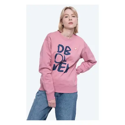 Bavlněná mikina Wood Wood Jess Sweatshirt 10112402-2424 Rose dámská, růžová barva, s potiskem