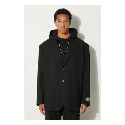 Vlněné sako AMBUSH Oversized Jacket černá barva, BMEN005F24FAB0011000