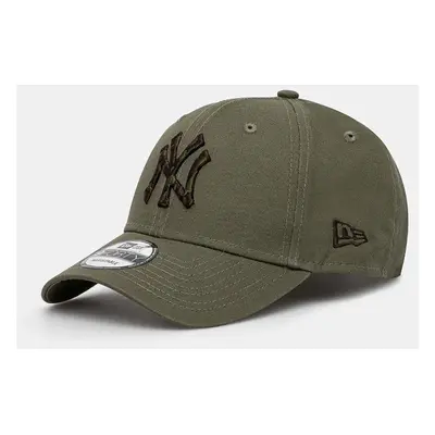 Bavlněná baseballová čepice New Era SEASONAL INFILL 9FORTY® NEW YORK YANKEES zelená barva, s apl