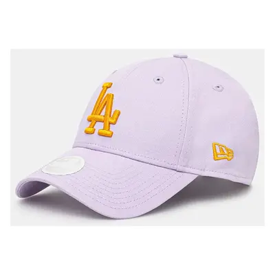 Bavlněná baseballová čepice New Era ESS 9FORTY® LOS ANGELES DODGERS fialová barva, s aplikací, 6