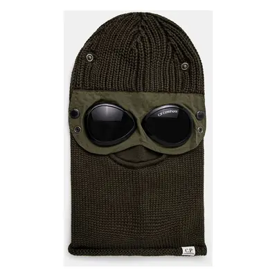 Vlněná kukla C.P. Company Ski Mask zelená barva, 17CMAC301A005509A