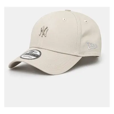 Bavlněná baseballová čepice New Era METALLIC PIN 9FORTY® NEW YORK YANKEES béžová barva, s aplika