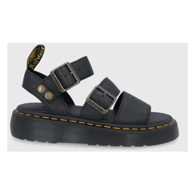 Kožené sandály Dr. Martens Gryphon Quad dámské, černá barva, na platformě, DM25720001.Gryphon.Qu