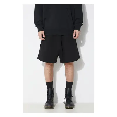 Bavlněné šortky Rick Owens Knit Sweat Shorts Long Boxers černá barva, DU01D1388.F.09