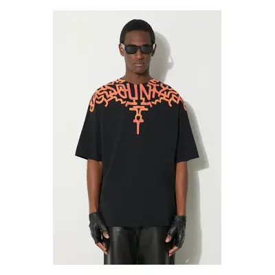 Bavlněné tričko Marcelo Burlon Graffiti Wings černá barva, s potiskem, CMAA054S24JER0011020