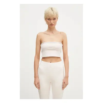 Top adidas Originals Femme Galore Rib Tube Top růžová barva, JN3025