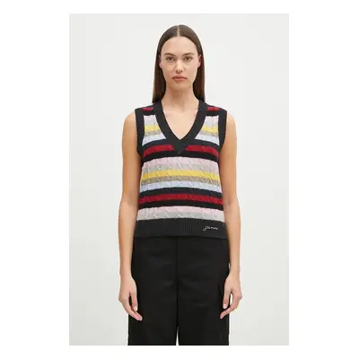 Vlněná vesta GANNI Logo Wool Mix Vest K2286