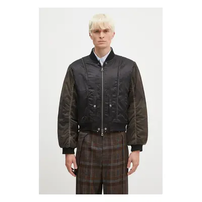 Bomber bunda Andersson Bell Mesh Sleeve Bomber Jacket černá barva, přechodná, awa626u