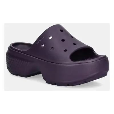 Pantofle Crocs Stomp Slide fialová barva, 209346.5AS