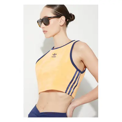 Top adidas Originals Terry Crop Tank dámský, oranžová barva, JH0621