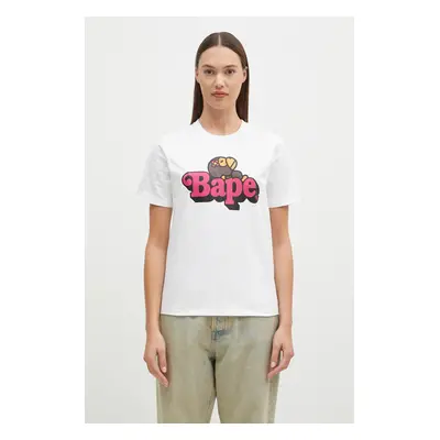 Bavlněné tričko A Bathing Ape BABY LISA ON BAPE TEE bílá barva, 2K80210115