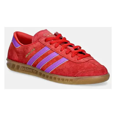 Semišové sneakers boty adidas Originals Hamburg W červená barva, IH5461