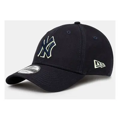 Bavlněná baseballová čepice New Era TEAM OUTLINE 9FORTY® NEW YORK YANKEES tmavomodrá barva, s ap