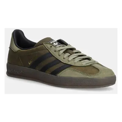 Kožené sneakers boty adidas Originals Gazelle Indoor zelená barva, IH4772