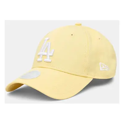 Bavlněná baseballová čepice New Era ESS 9FORTY® LOS ANGELES DODGERS žlutá barva, s aplikací, 605