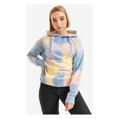 Bavlněná mikina A.P.C. dámská, s kapucí, vzorovaná, COEWP.F27706-MULTICOLOR