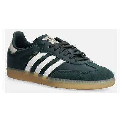 Kožené sneakers boty adidas Originals Samba OG zelená barva, JI4469