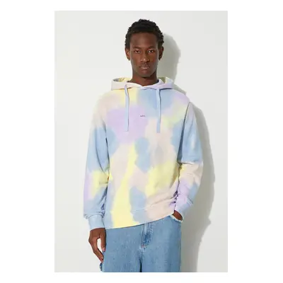 Bavlněná mikina A.P.C. Hoodie Victor COEWP-H27703 MULTICOLOR pánská, s kapucí, vzorovaná