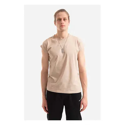 Bavlněné tričko Alpha Industries Organics EMB béžová barva, s potiskem, 118531.627-cream