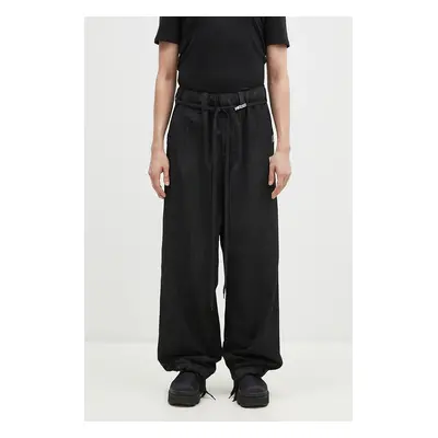 Vlněné kalhoty Maison MIHARA YASUHIRO Aged Wide Trousers černá barva, A13PT034