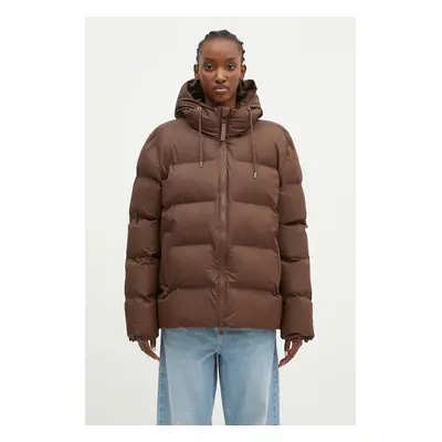 Bunda Rains Alta Puffer Jacket W3T3 hnědá barva, zimní, 15120.23