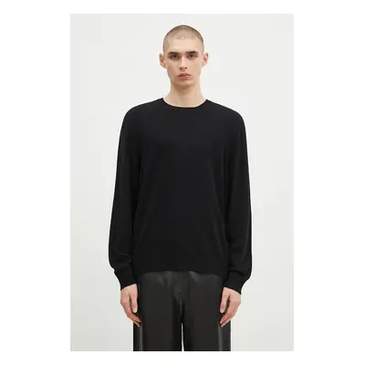 Vlněný svetr 032C Logo Cashmere Blend Sweater pánský, černá barva, lehký, F24-URK-1571-000