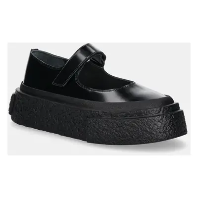 Kožené polobotky MM6 Maison Margiela dámské, černá barva, na platformě, S66WS0105.P7983