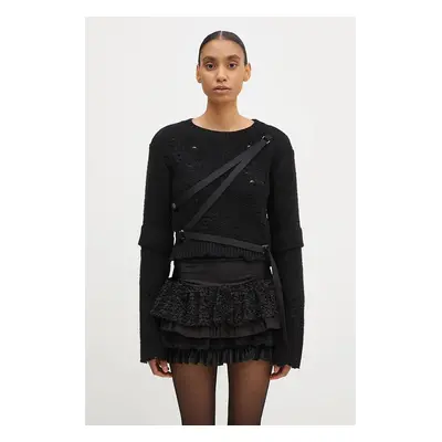 Vlněný svetr Andersson Bell Nora Strap Knit Pullover dámský, černá barva, hřejivý, atb1196w