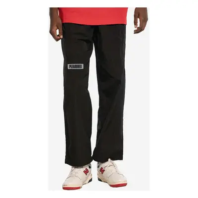 Kalhoty PLEASURES Tidy Hiking Pant pánské, černá barva, ve střihu cargo, P22W041-BLACK