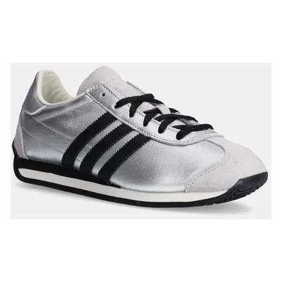 Kožené sneakers boty adidas Originals Country OG W stříbrná barva, JH6337