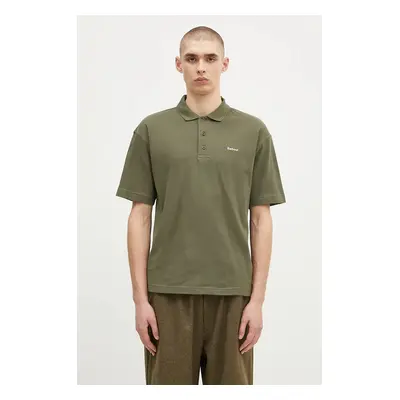 Bavlněné polo tričko Barbour Dunand OS Polo Shirt zelená barva, MML1426