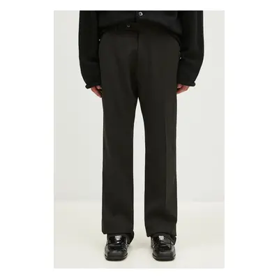 Vlněné kalhoty Martine Rose Tailored Relaxed Fit Trouser černá barva, jednoduché, 303WT05006