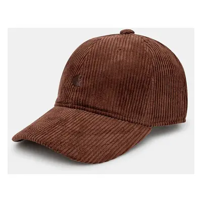 Manšestrová kšiltovka Carhartt WIP Harlem Cap hnědá barva, I026890.0EGXX