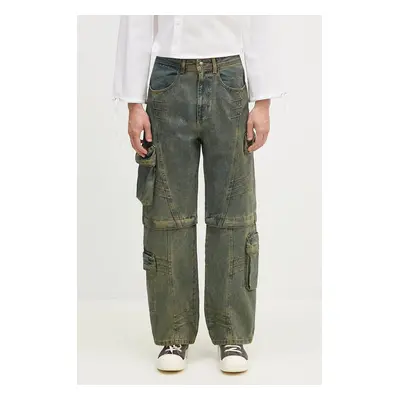 Džíny Andersson Bell Cargo Coated Wide-Leg Jeans pánské, apa749ml