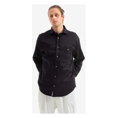 Košile Drôle de Monsieur La Chemise Twill SH100 NAVY pánská, černá barva, regular, s klasickým l