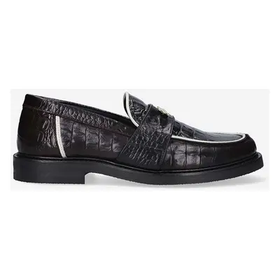 Kožené mokasíny Filling Pieces Loafer Polido Ox Blood černá barva, 44233191912-BLACK