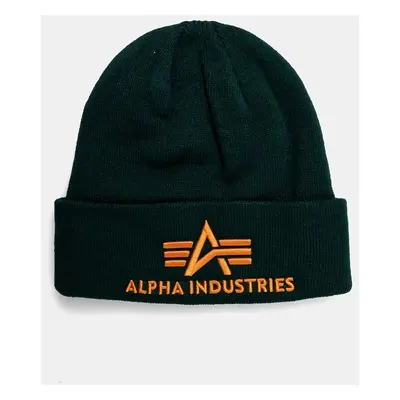 Čepice Alpha Industries zelená barva, z tenké pleteniny