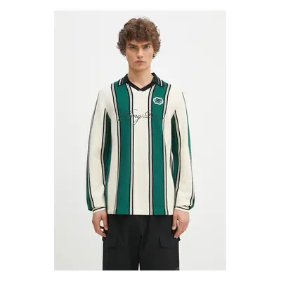 Svetr Filling Pieces Knit Football Jersey pánský, zelená barva, lehký, 91099041926