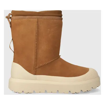 Semišové sněhule UGG Classic Short Weather Hybrid pánské, hnědá barva, 1143992