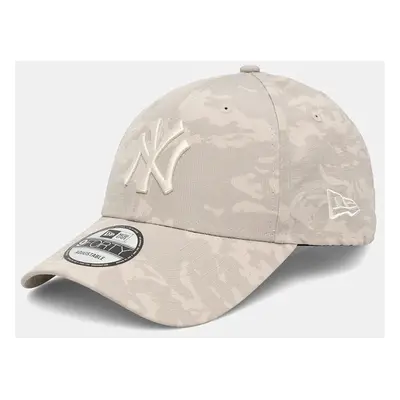 Kšiltovka New Era CAMO AOP 9FORTY® NEW YORK YANKEES šedá barva, vzorovaná, 60565346