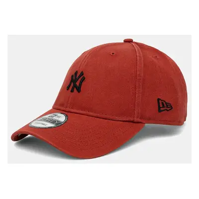 Bavlněná baseballová čepice New Era WASHED 9FORTY® NEW YORK YANKEES červená barva, s aplikací, 6