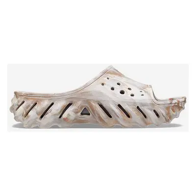 Pantofle Crocs Echo Marbled béžová barva, 208465.BONE.MULTI-BONE