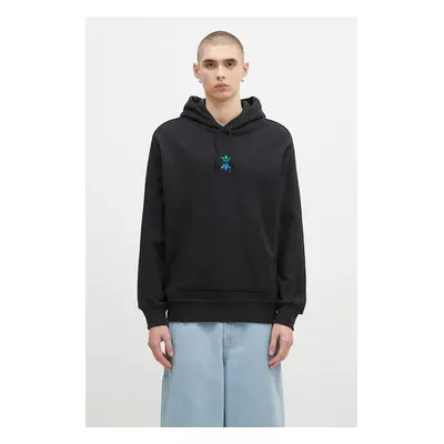 Bavlněná mikina adidas Originals Rolling Links Hoodie Hoodie pánská, černá barva, s kapucí, s ap