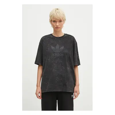 Bavlněné tričko adidas Originals Wash Tee černá barva, IW3413