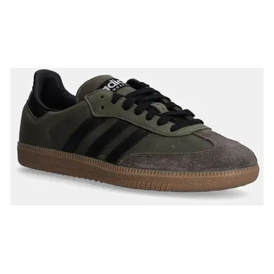 Kožené sneakers boty adidas Originals Samba OG zelená barva, IE9163