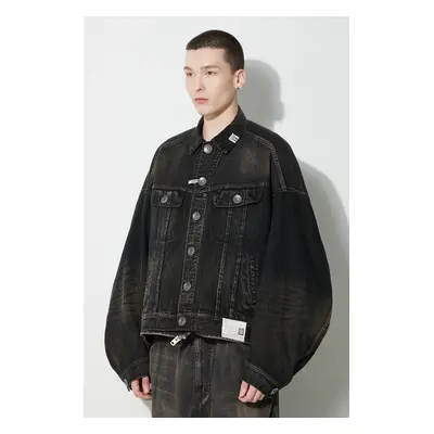 Džínová bunda Maison MIHARA YASUHIRO Combination Denim Jacket pánská, černá barva, přechodná, ov