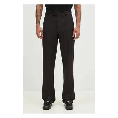 Kalhoty s příměsí vlny Martine Rose Tailored Relaxed Fit Trouser černá barva, jednoduché, 303WT0