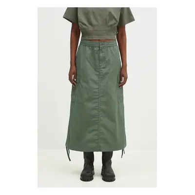 Bavlněná sukně Carhartt WIP Cargo Skirt Long zelená barva, midi, I033823.29N02