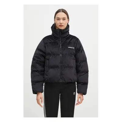 Péřová bunda adidas Originals Velvet Down Jacket dámská, černá barva, zimní, IW8439